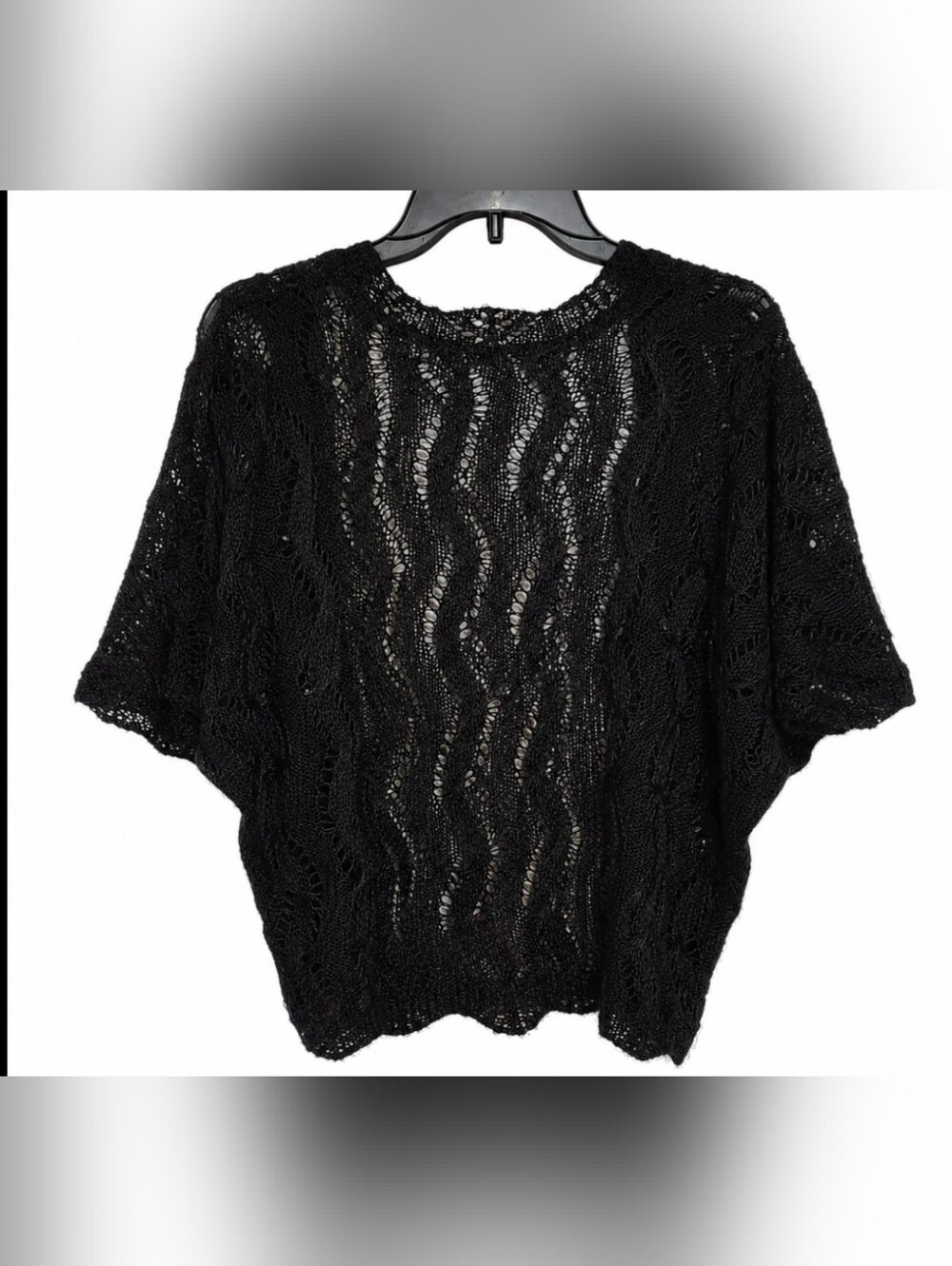 Pierre Cardin Women's Size Small Black Knit Short Sleeve Cardigan